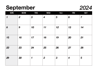 Black September 2022 Calendar