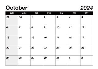 Black October 2022 Calendar