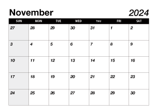 Black November 2024 Calendar