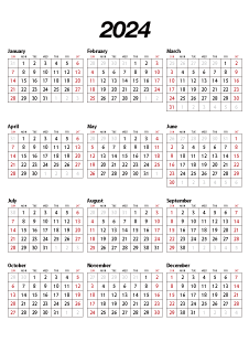Calendario Negro Febrero 2024