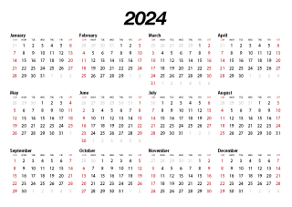 Calendario negro de abril de 2024