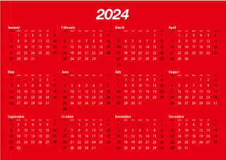 Red 2024 Calendar