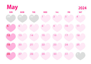 Heart May 2022 Calendar