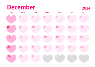 Corazón Calendario Enero 2024