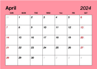 Color April 2022 Calendar