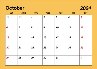 Color October 2024 Calendar