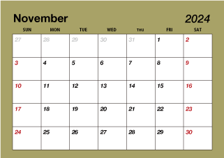 Color November 2022 Calendar