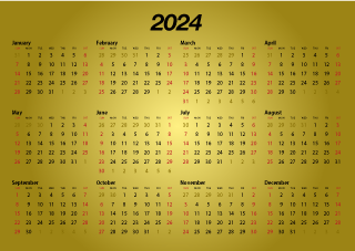 Gold 2024 Calendar