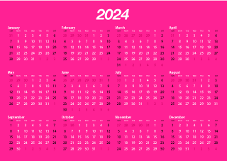 Pink 2024 Calendar