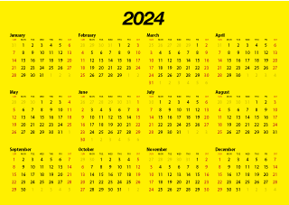 Red 2024 Calendar