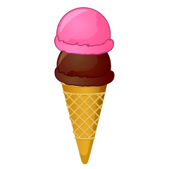Chocolate and Pink Ice Cream