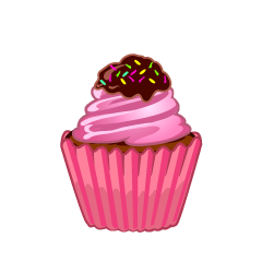 Cute Chocolate Pink Cupcake
