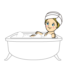 Woman Relaxing in Bath
