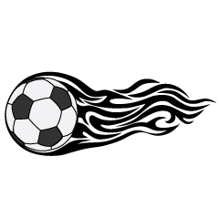 Flying Black Flamed Soccer Ball