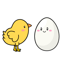 Cute Chick and Egg Character
