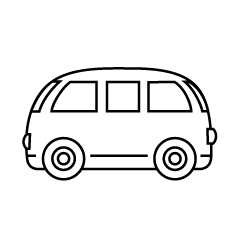 Sedan Car Black and White Clip Art Free PNG Image｜Illustoon