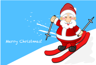 Santa to ski Christmas Card