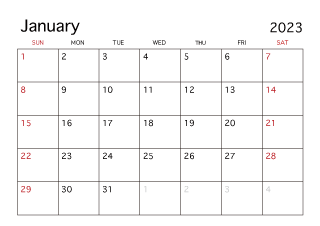 Calendario enero 2023