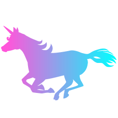 Running Unicorn Colorful Silhouette