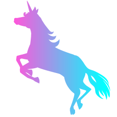 Jumping Unicorn Colorful Silhouette