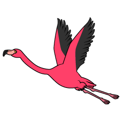 Flying Pink Flamingo