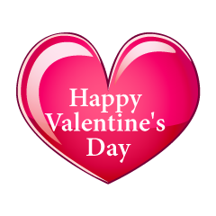 Glossy Pink Heart Happy Valentine's Day