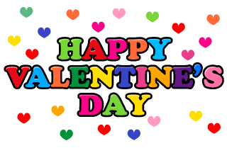 Colorful Hearts Happy Valentine's Day