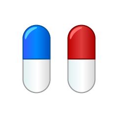 Red and Blue Capsule Medicine