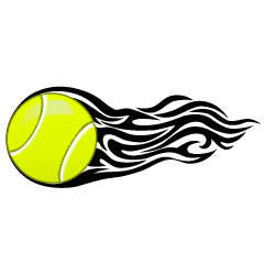Black Flame Tennis Ball