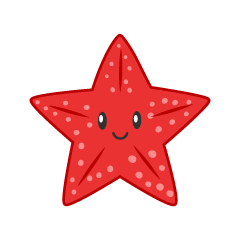 Cute Red Starfish
