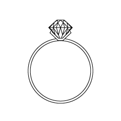Diamond Ring Black and White