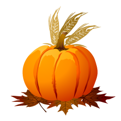 Pumpkin and Fallen Leaves Thanksgiving