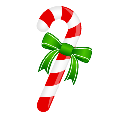 Candy Cane with Ribbon
