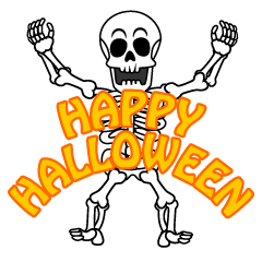 Skeleton with Happy Halloween