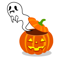 Ghost in Halloween Pumpkin