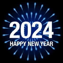 Blue firework Happy New Year 2022