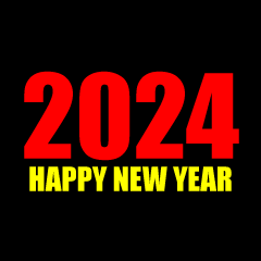 Red and Yellow Happy New Year 2024