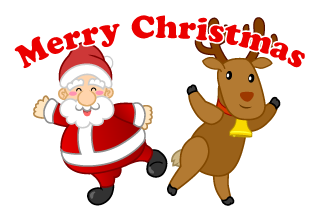 Santa and Reindeer Merry Christmas