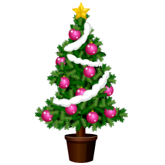 Christmas Tree with Pink Ornament