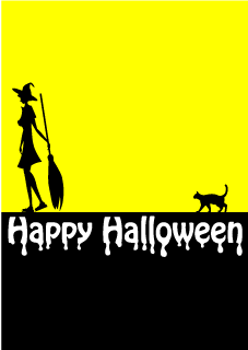 Cat and Witch Silhouette