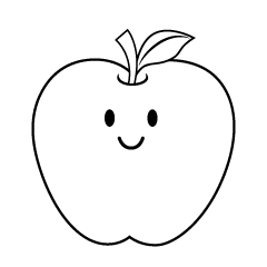 Cute Apple Black and White