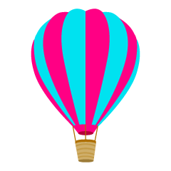 Pink and Light Blue Hot Air Balloon