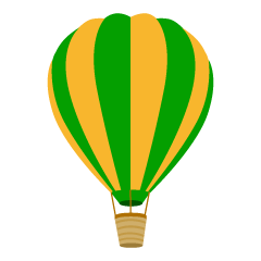 Green and Orange Hot Air Balloon