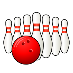 Bowling Pins and Red Ball