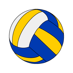 Pelota de voleibol azul y amarilla