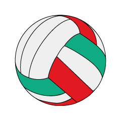 Pelota de voleibol roja y verde