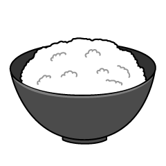 Rice in Black Bowl
