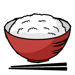 Rice in Red Bowl