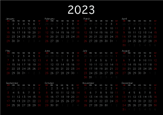 Calendario negro 2023
