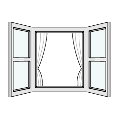 Open Window and Curtain